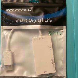 Monoprice DisplayPort 1.2a to 4K HDMI, Dual Link DVI, and VGA Passive Adapter,